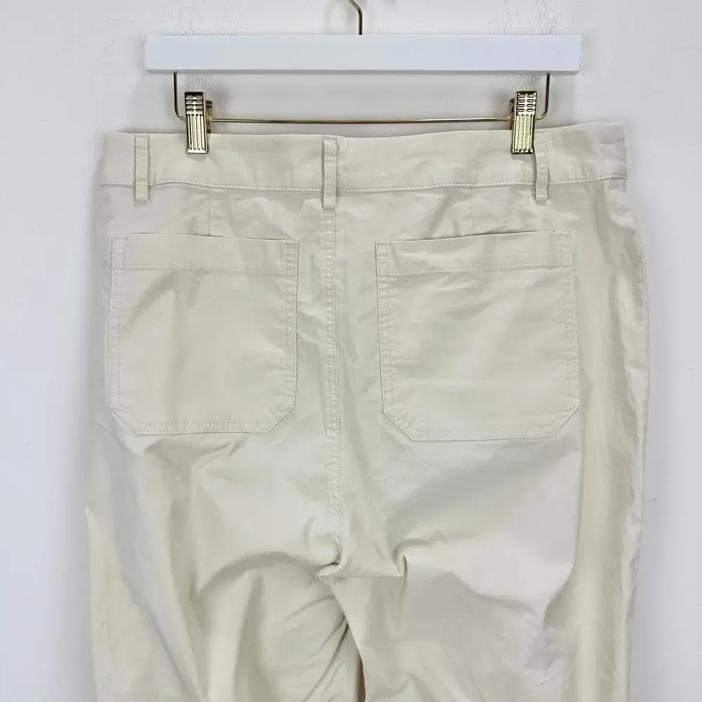 J.Crew Lizzie High Rise Patch Pocket Wide Leg Pant Classic Natural US 32 NWT